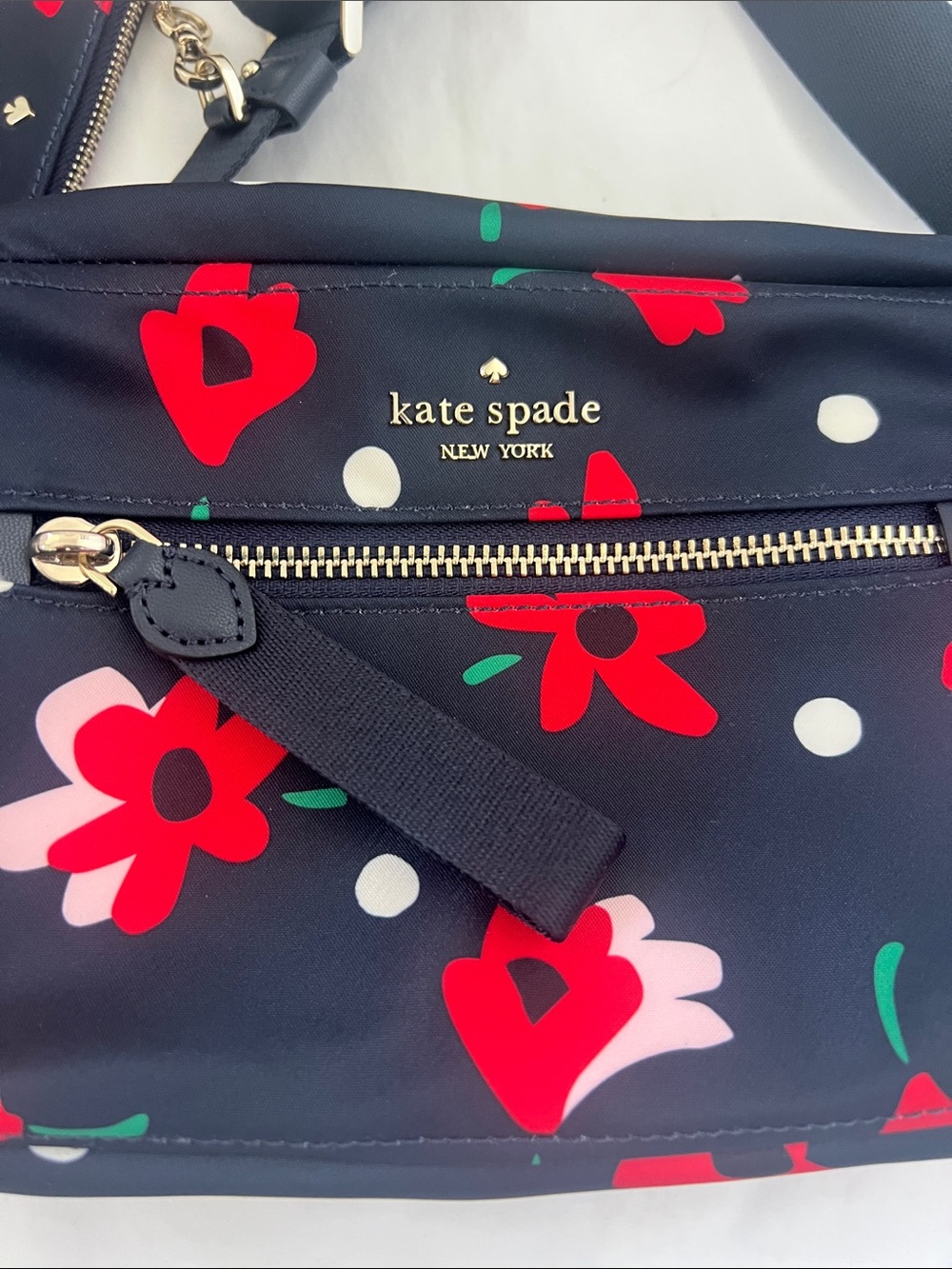 kate spade Chelsea Navy Floral Crossbody with Red and pink Accents - Picture 3 of 14